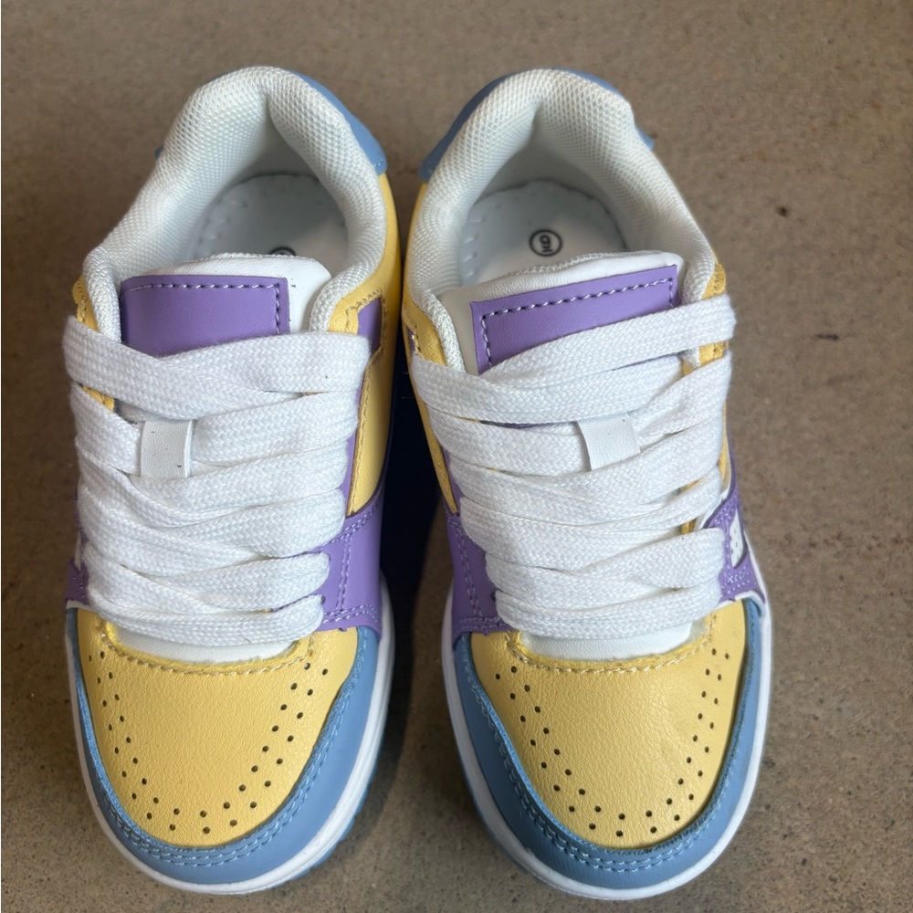 Link Kids Sneakers in Yellow, Purple, and Blue